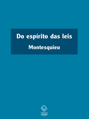 cover image of Do espírito das leis